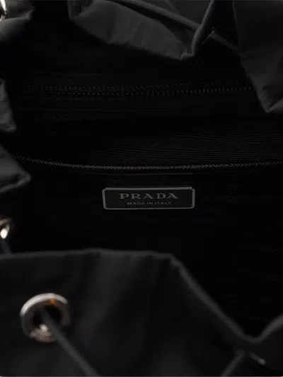 Prada Zipper Logo-detail Backpack In Black