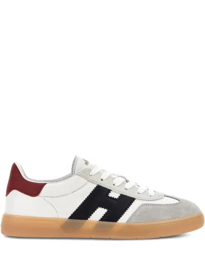 Hogan Cool Leather Sneakers With Nappa And Suede Inserts In White