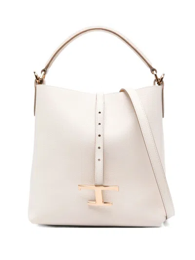Tod's T Timeless Bucket Bag In White