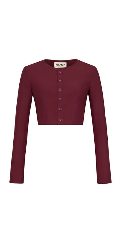 Montce Button-down Cardi Maroon