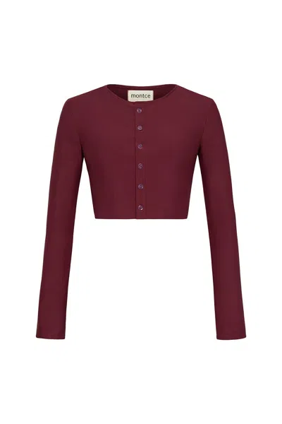 Montce Button-down Cardi Maroon
