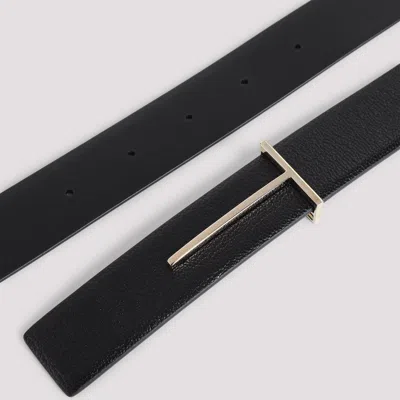 Tom Ford Smooth Finish Leather Belt Accessory In Black