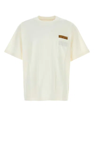 Bottega Veneta Men White Cotton T-shirt In Animal Print