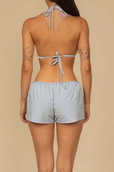 Montce Low-rise Drawstring Short Classic Blue Stripe In Blue