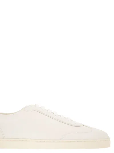 Brunello Cucinelli Men Deer Leather Sneakers With Grain In Multi