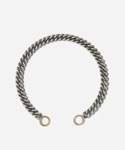 Marla Aaron Sterling Silver Heavy Curb Chain Bracelet In Multi