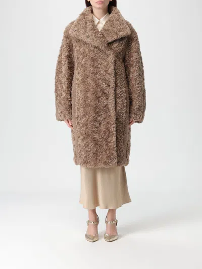 Hugo Boss Coat Boss Woman Color Brown In Brown