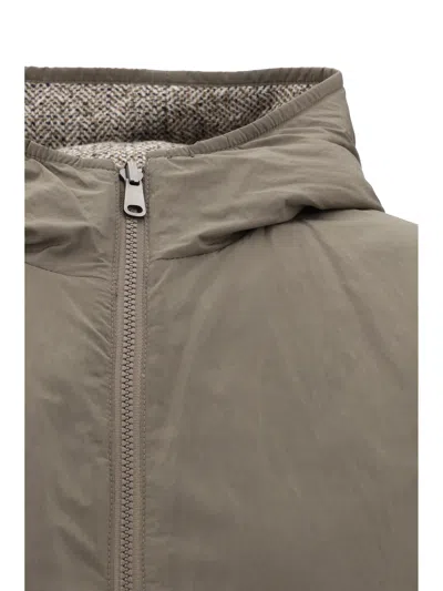 Brunello Cucinelli Women Reversible Down Jacket In Brown