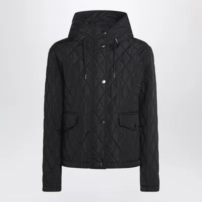 Burberry Black Cropped Quilted Jacket Women In Multi