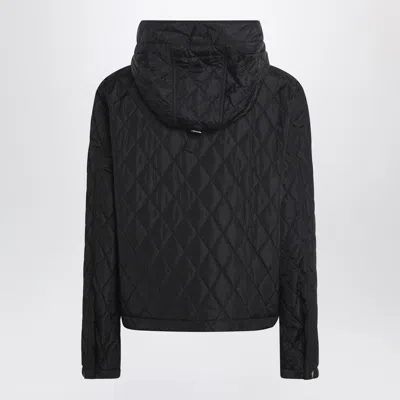 Burberry Black Cropped Quilted Jacket Women In Multi