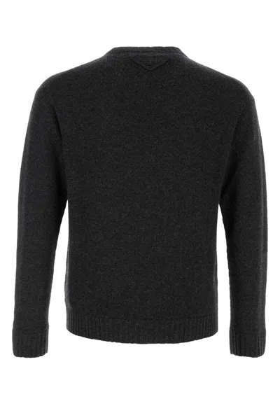 Prada Cashmere Blend Crew Neck Knit Sweater In Multi