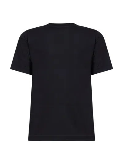 Burberry Women Black Cotton Check Patch T-shirt In Black