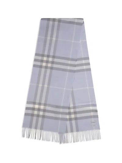 Burberry Women Embroidered Cashmere Scarf In Blue