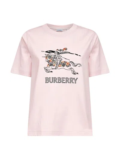 Burberry Cotton Ekd Graphic Crew Neck T-shirt In Pink