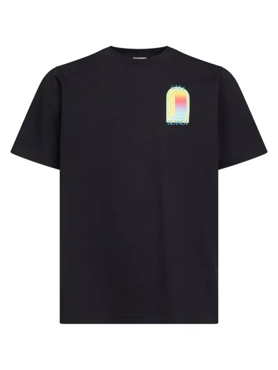 Casablanca Black L'arche Organic Cotton T-shirt<br/> In Multi