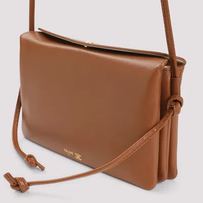 Celine Trio Shoulder Bag Adjustable Strap Knots In Brown