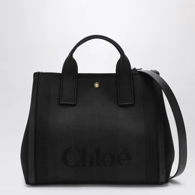 Chloé Carry Tote Bag In Black Canvas Women In Black