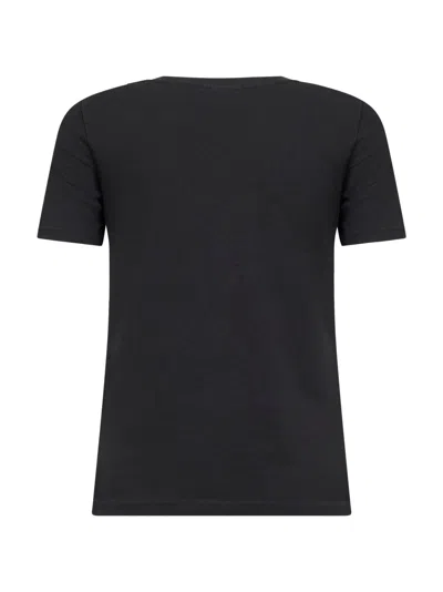 Chloé Women Black Crewneck T-shirt With Maxi Logo Print On The Front In Cotton Woman In Black