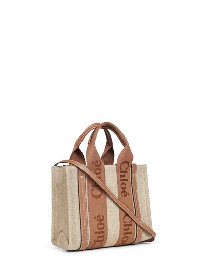 Chloé Women Dusty Tan Woody Small Tote Bag In Multi