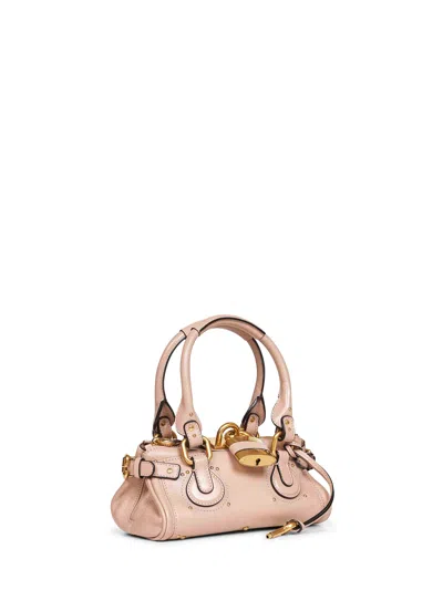 Chloé Chloe Paddington Small Grained Leather Shoulder Bag In Pink