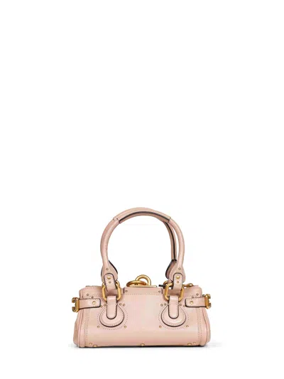 Chloé Chloe Paddington Small Grained Leather Shoulder Bag In Pink