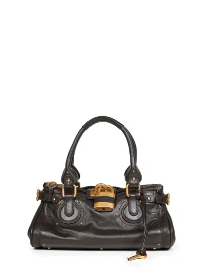 Chloé Women Kohl Brown Paddington Shoulder Bag In Multi