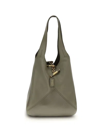 Chloé Green Calf Leather Bos Taurus Shoulder Bag In Green