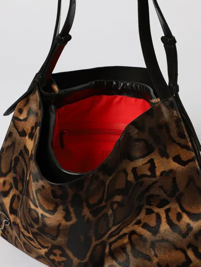 Christian Louboutin Shoulder Bag Woman Brown In Animal Print