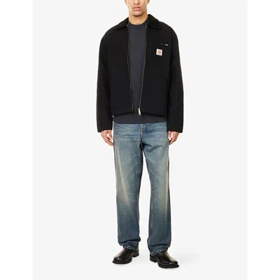 Carhartt Structured Black Cotton Jacket With Classic Collar In Multi