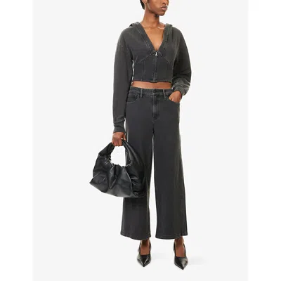 Good American Womens  Jeanius Zip-up Cotton Hoody