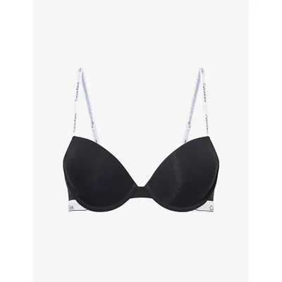 Calvin Klein Womens  Icon Demi Cotton-modal Jersey T-shirt Bra In Black