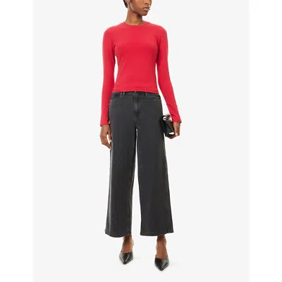 Good American Stretch-cotton T-shirt In Red