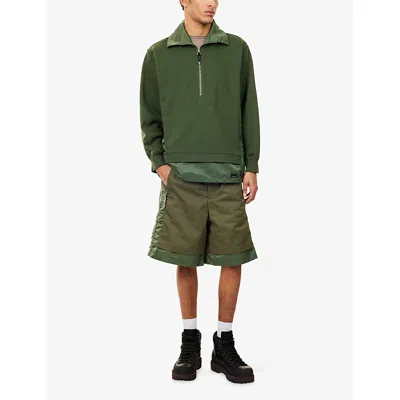 Toga Virilis Mens  Porter Half-zip Cotton Sweatshirt In Green