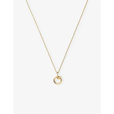 Missoma Womens  Curly Molten Mini Initial 18ct Yellow-gold Vermeil Necklace In Gold
