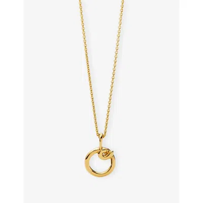 Missoma Womens  Curly Molten Mini Initial 18ct Yellow-gold Vermeil Necklace In Gold