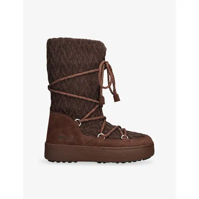 Moon Boot Stivali Da Neve In Pelle Scamosciata Cocoa In Brown