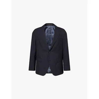 Oscar Jacobson Mens  Fogerty Single-breasted Wool-blend Blazer In Blue