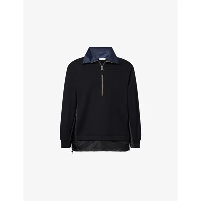 Toga Virilis Mens  Porter Half-zip Cotton Sweatshirt In Black