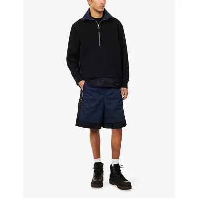 Toga Virilis Mens  Porter Half-zip Cotton Sweatshirt In Black