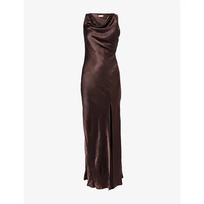Bec & Bridge Womens  Sol Split Woven Midi Dress In Brown
