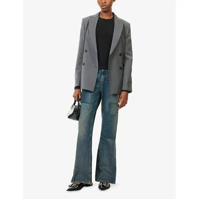 Good American Womens  Long-sleeve Super Stretch-cotton Top In Black