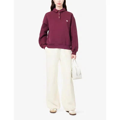 The Couture Club Womens  Emblem-embroidered Cotton Rugby Top In Purple