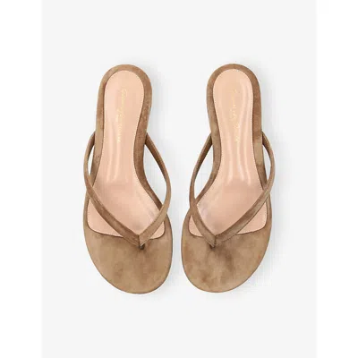 Gianvito Rossi Suede Calypso Sandals In Brown