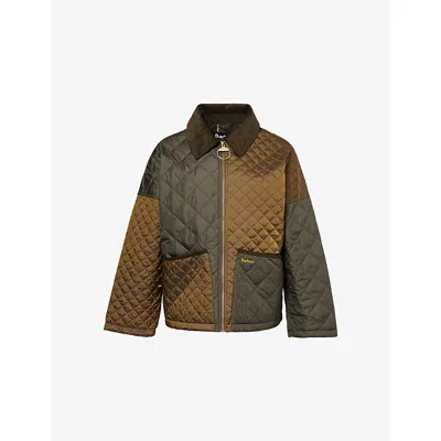 Barbour Danby Patchwork Quilted Jacket In Brown