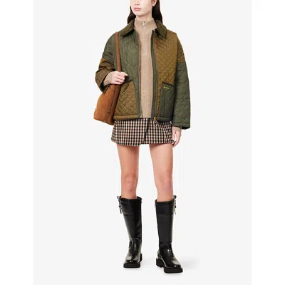 Barbour Danby Patchwork Quilted Jacket In Brown
