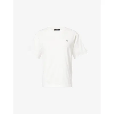 Weekend Max Mara Omens  Venaco Round-neck Cotton-jersey T-shirt In White