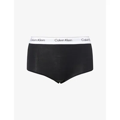 Calvin Klein Womens  Icon Boyshort Cotton-modal Jersey Briefs In Black