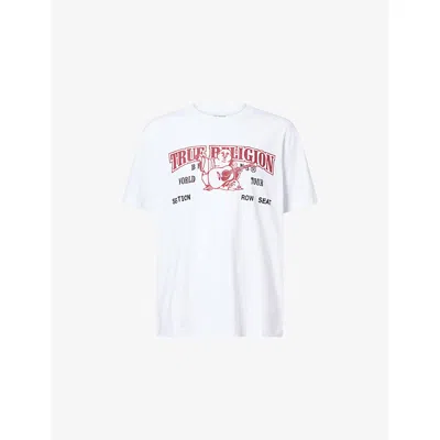 True Religion Men's Arched World Tour Logo T-shirt In White