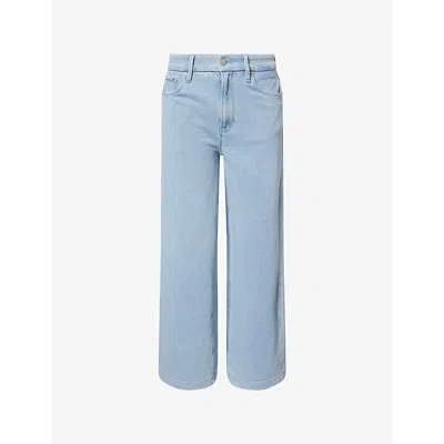 Good American Womens  Good Skate Jeanius Crop-leg Cotton-jersey Trousers In Blue