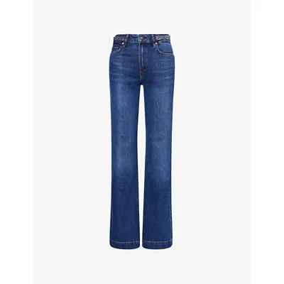 Paige Womens  Leenah Wide-leg Denim Jeans In Blue